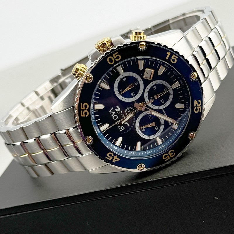 Bulova Marine Star 98B400 Chronograph Men’s Quartz Watch 41.5mm Blue Dial