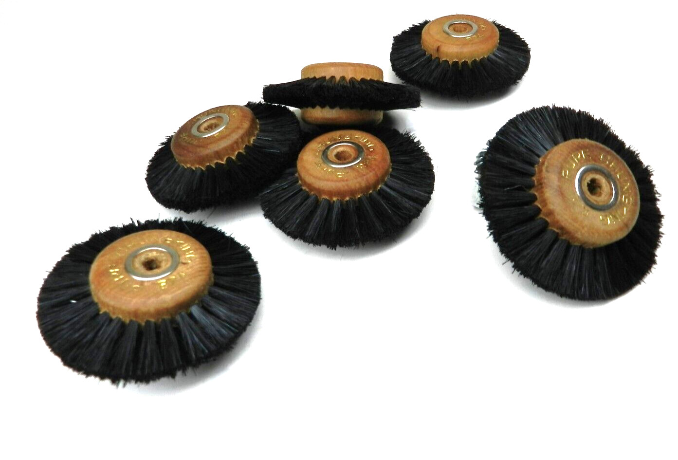 12 Pieces B24 Wood Hub Rotary Wheel Bristle Brush 3Row 2-1/2” Jewelry Dental