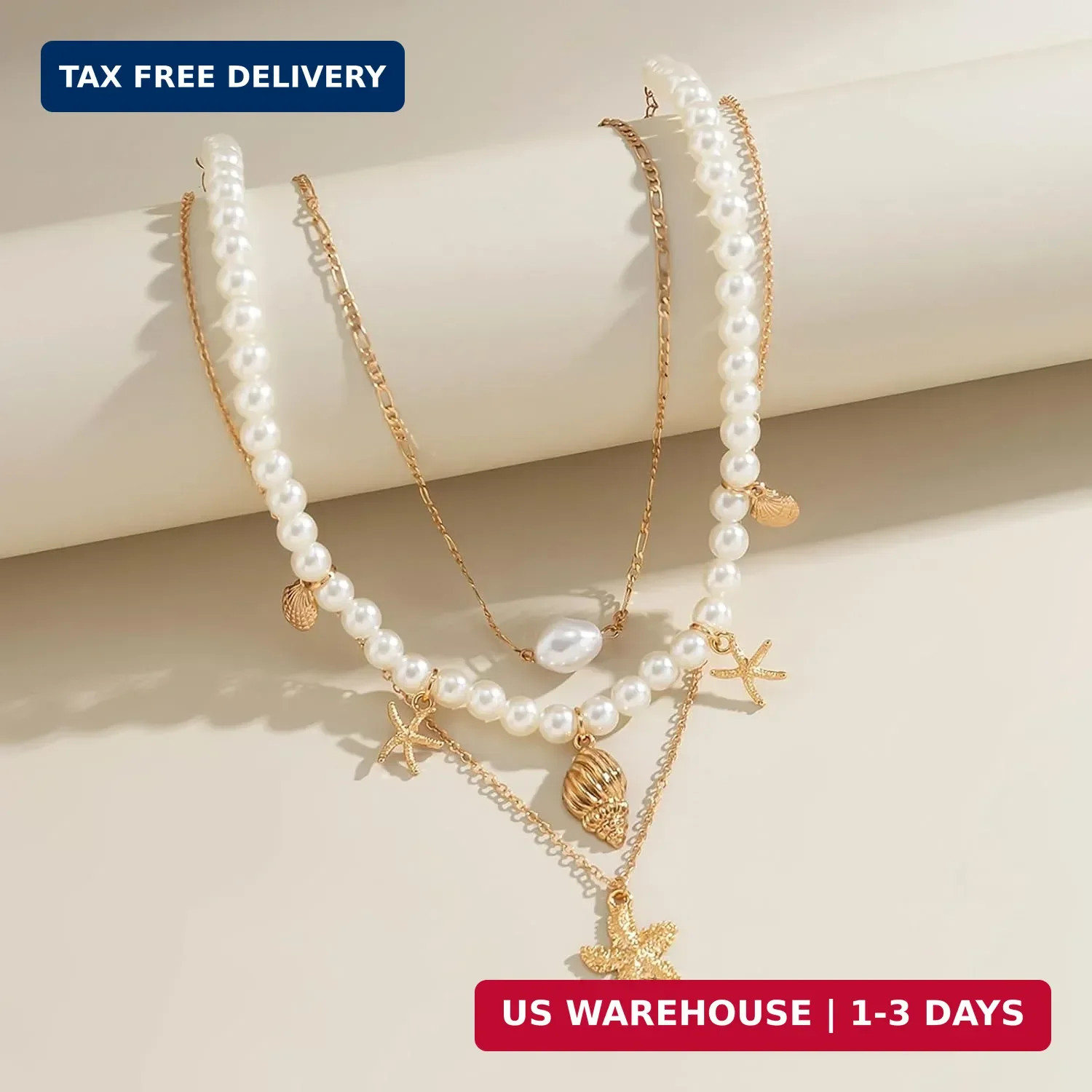 Shell Necklaces Women Layered Gold Boho Beaded Seashell