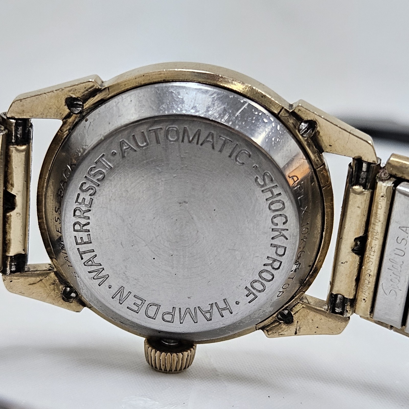 Vintage Hampden Automatic Power Reserve Indicator Mens Wrist Watch Rare AS-IS