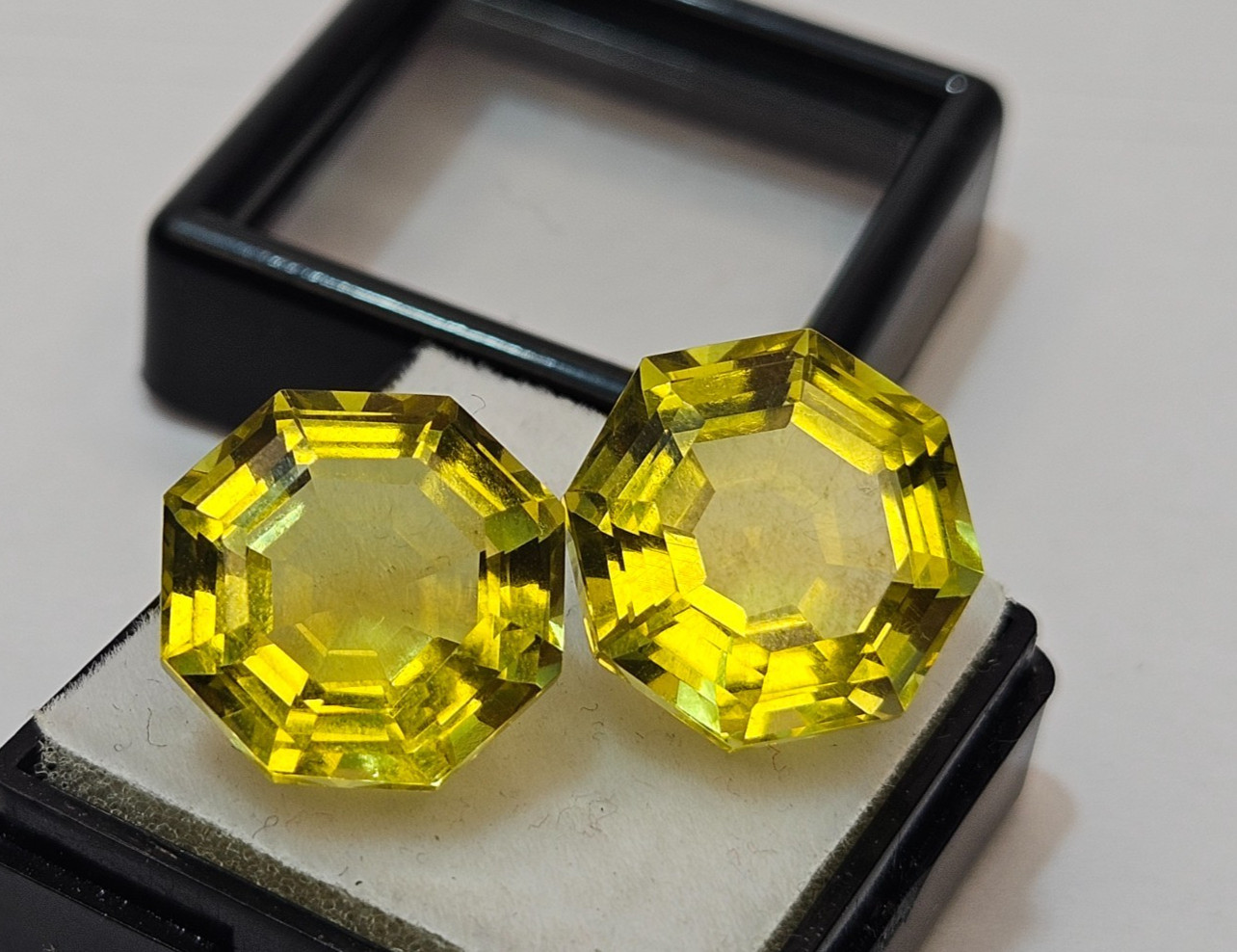 Natural Yellow Sapphire Hexagon Cut 20+ Ct Pair Earring Making GEMSTONE FR-484