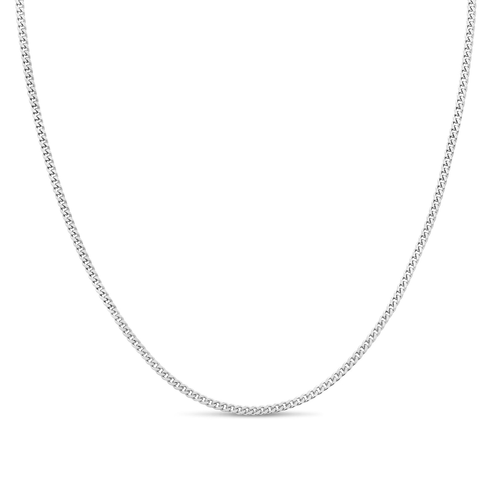 Kezef 2Mm 925 Chain Necklace Men – Necklace 18 Inch Curb Diamond