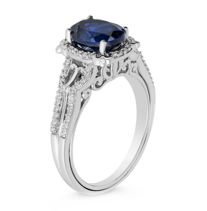 2Ct Blue Sapphire Oval Cut CZ Engagement Wedding Ring Solid 925 Sterling Silver