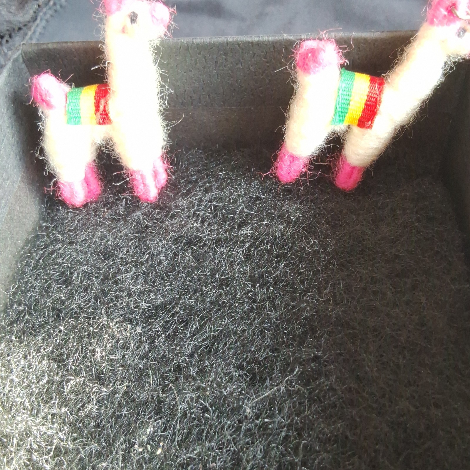 Handcrafted Wool Dangle Earrings White Pink Multicolor Llama French Wire Animal