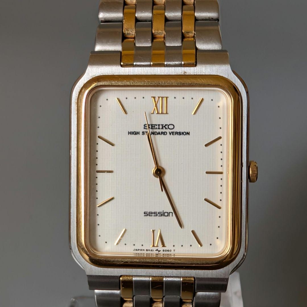Excellent SEIKO Session Square Men’s Watch Battery Replaced Auth Japan