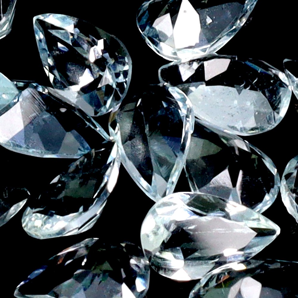 Pear Cut Natural Nice Blue Aquamarine Unheated Lot 17pcs 5.07ct 6.5x4mm Gemstone