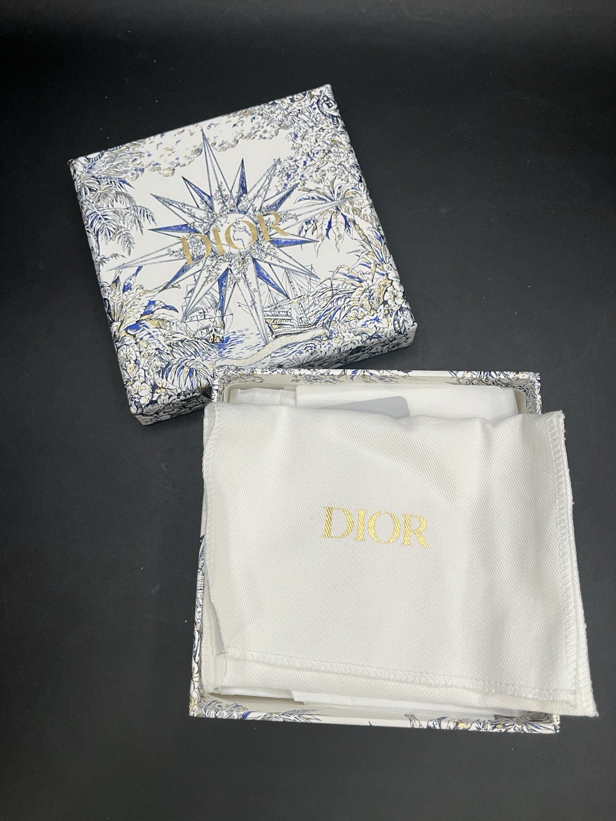 18” Christian Dior Chain Necklace Palladium Plated W Box & Pouch