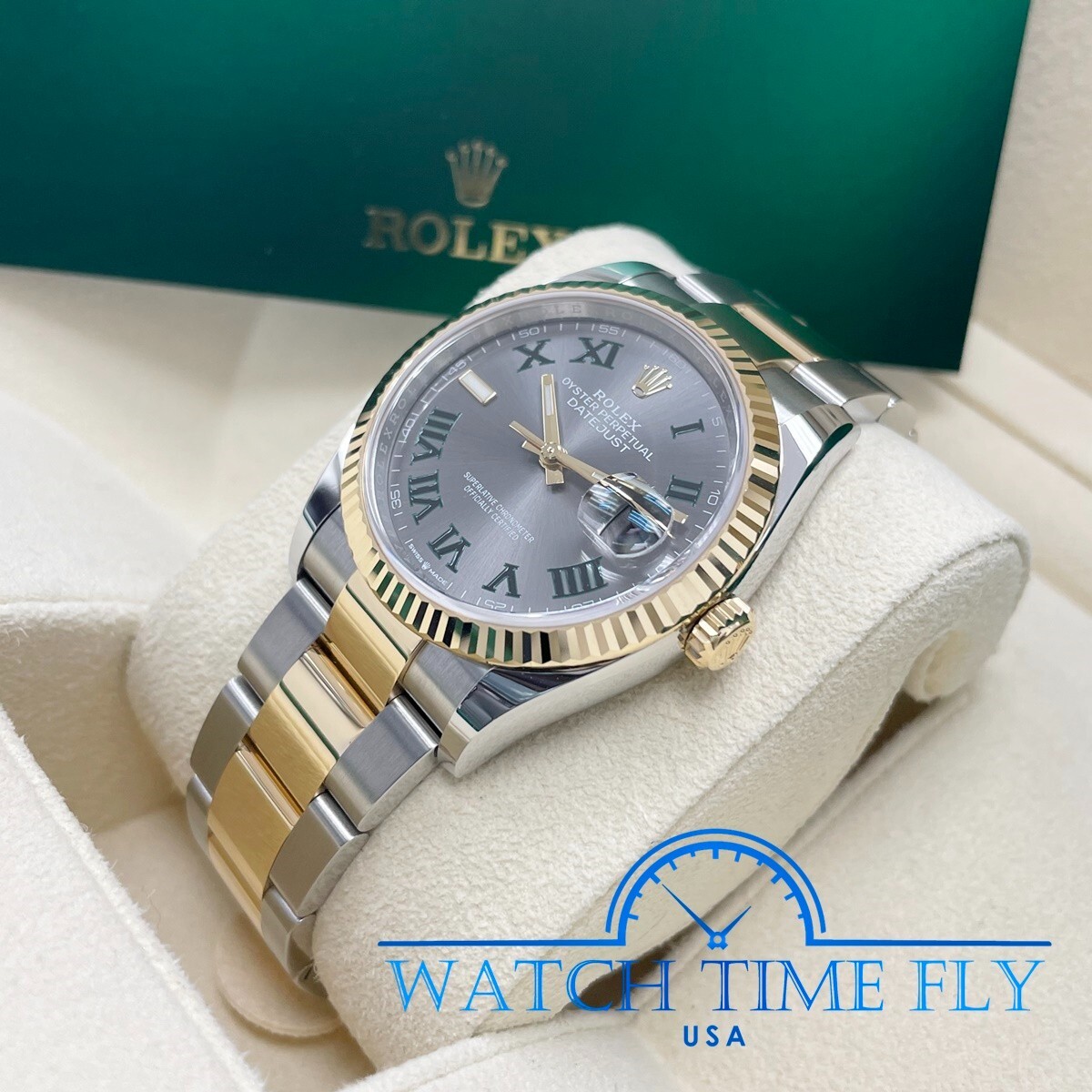 Rolex 126233 Datejust 36mm Two-Tone Steel/Yellow Gold Fluted Bezel Wimbledon