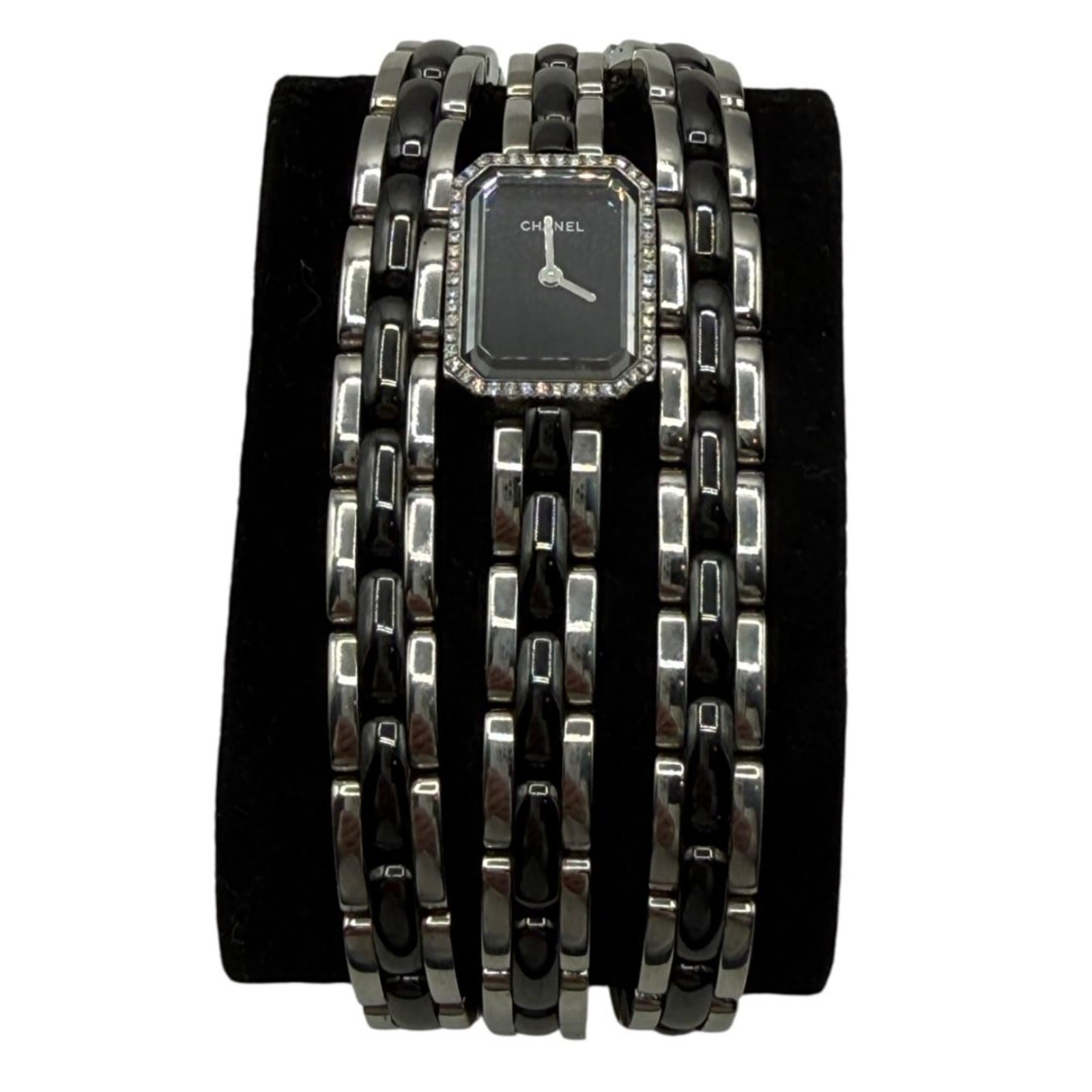 Chanel Première 18K White Gold Diamond Bezel Triple Wrap Watch O.N. 39306 w/ Box