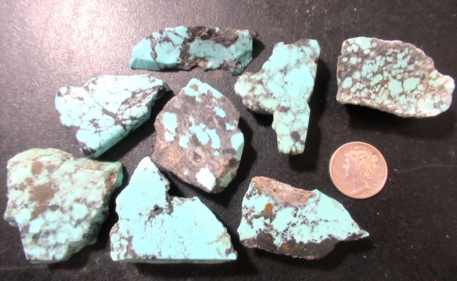 ARIZONA TURQUOISE SLABBED STONES 360tcw. 35mm X 25mm to 38mm X 29mm #832