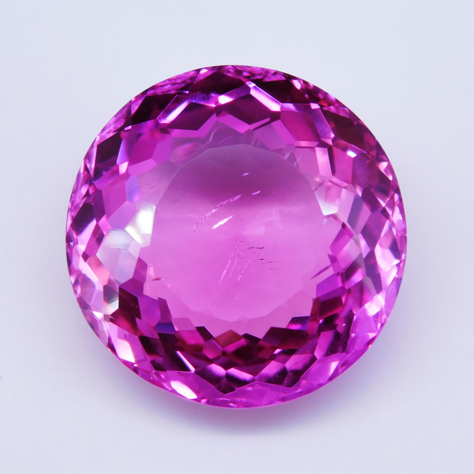 Certified 40.55 Ct Natural Pink Sapphire Round Cut Loose Gemstone Brilliant