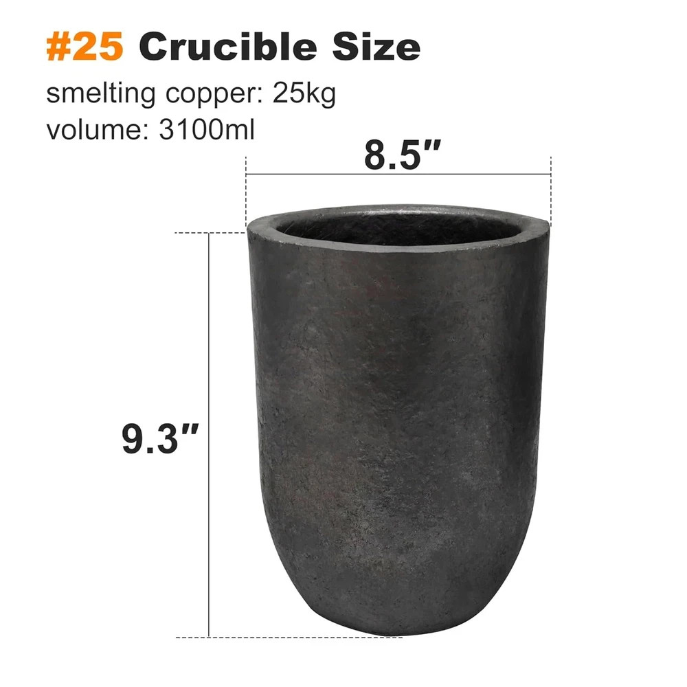 Nelyrho #25-55Lbs-25Kg Premium Graphite Crucible, Silicon Carbide Clay Crucible