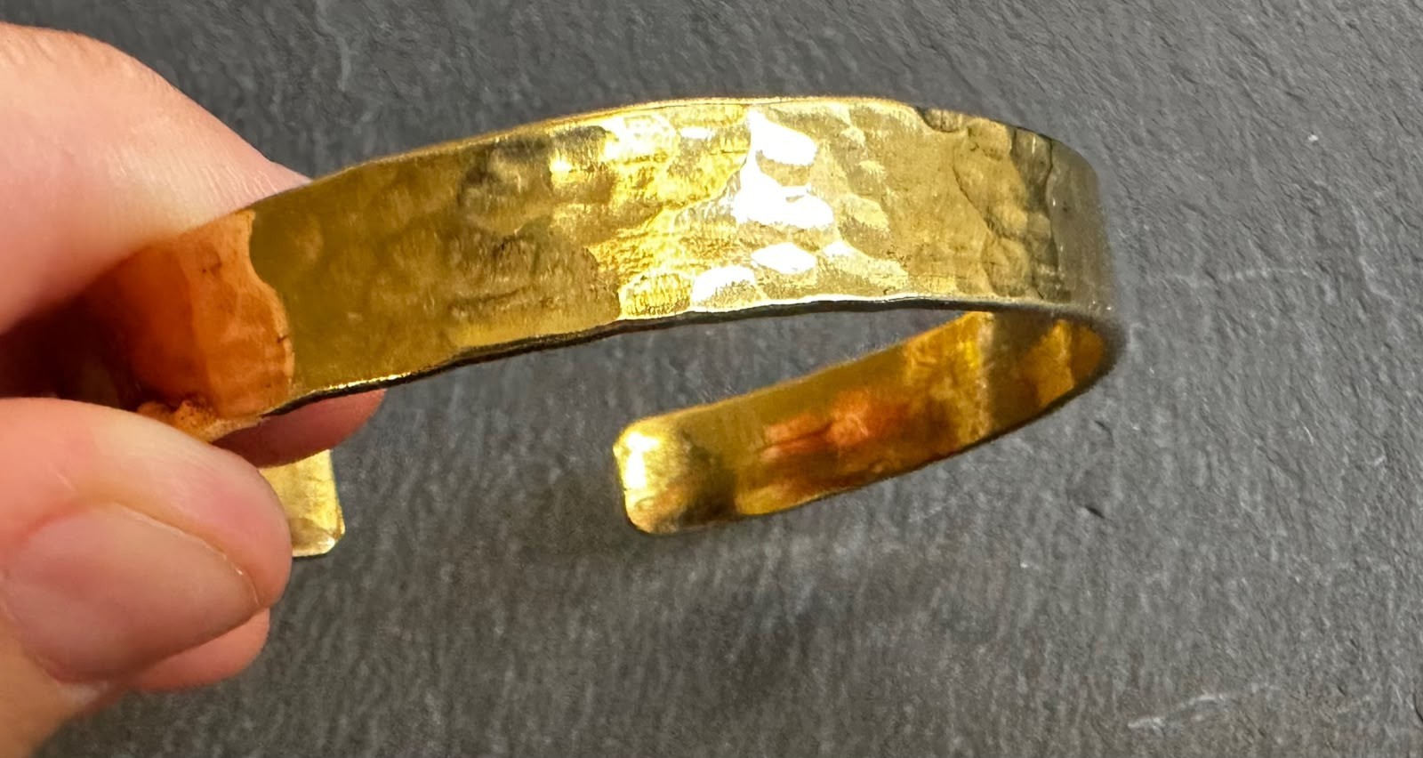 Handmade Spanish Copper Cuff Bracelet Hammered Adjustable Open Bangle Artisan