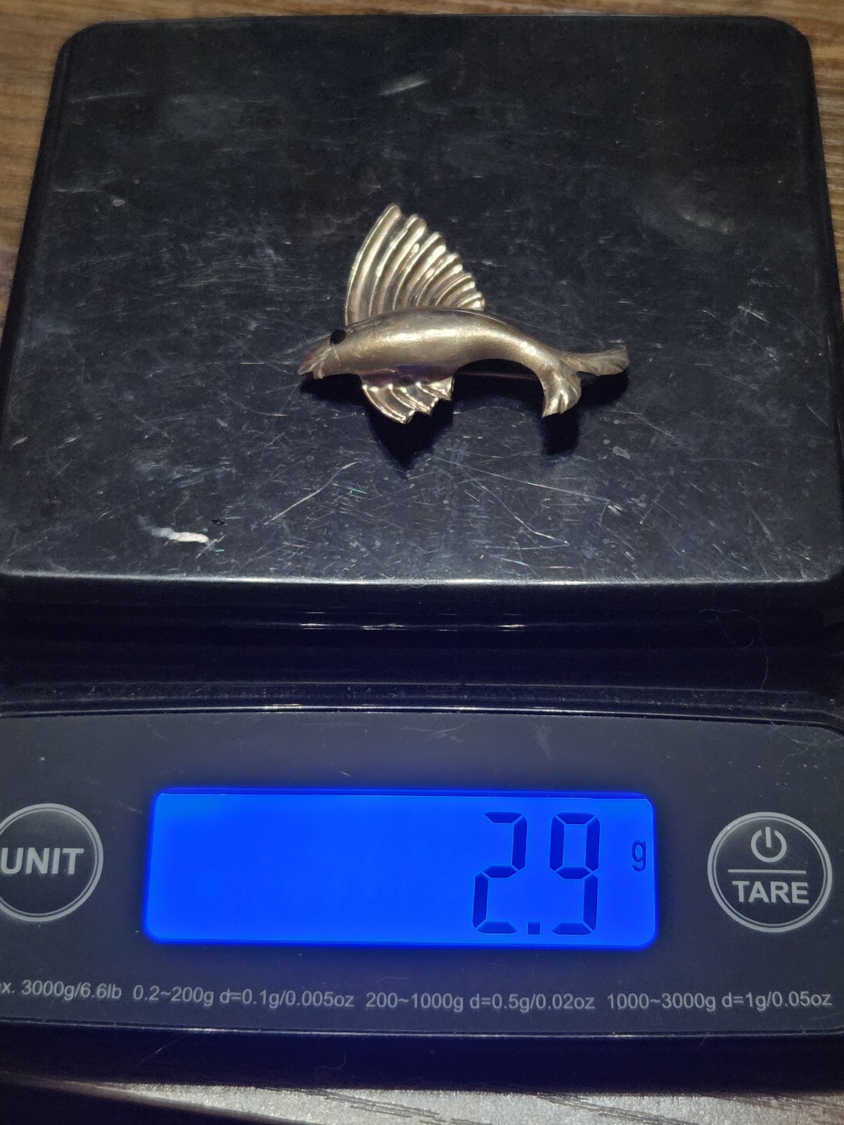 Sterling Silver 1930s Art Deco Flying Fish Cute Marked Sterling As Pictured