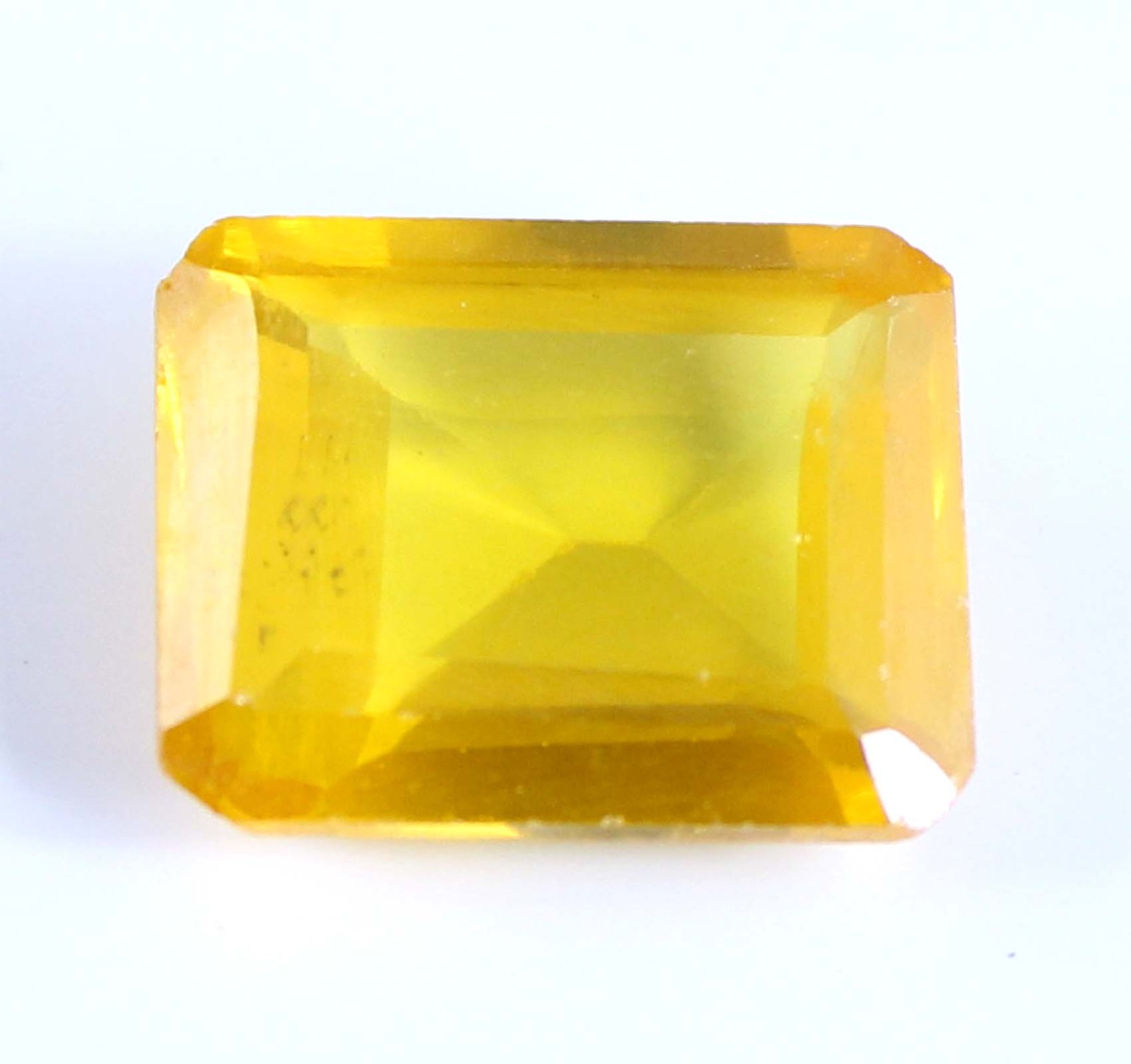 Yellow Spinel 11.35 Ct/12 mm Natural Emerald Cut Gemstone AGI Certified T10277