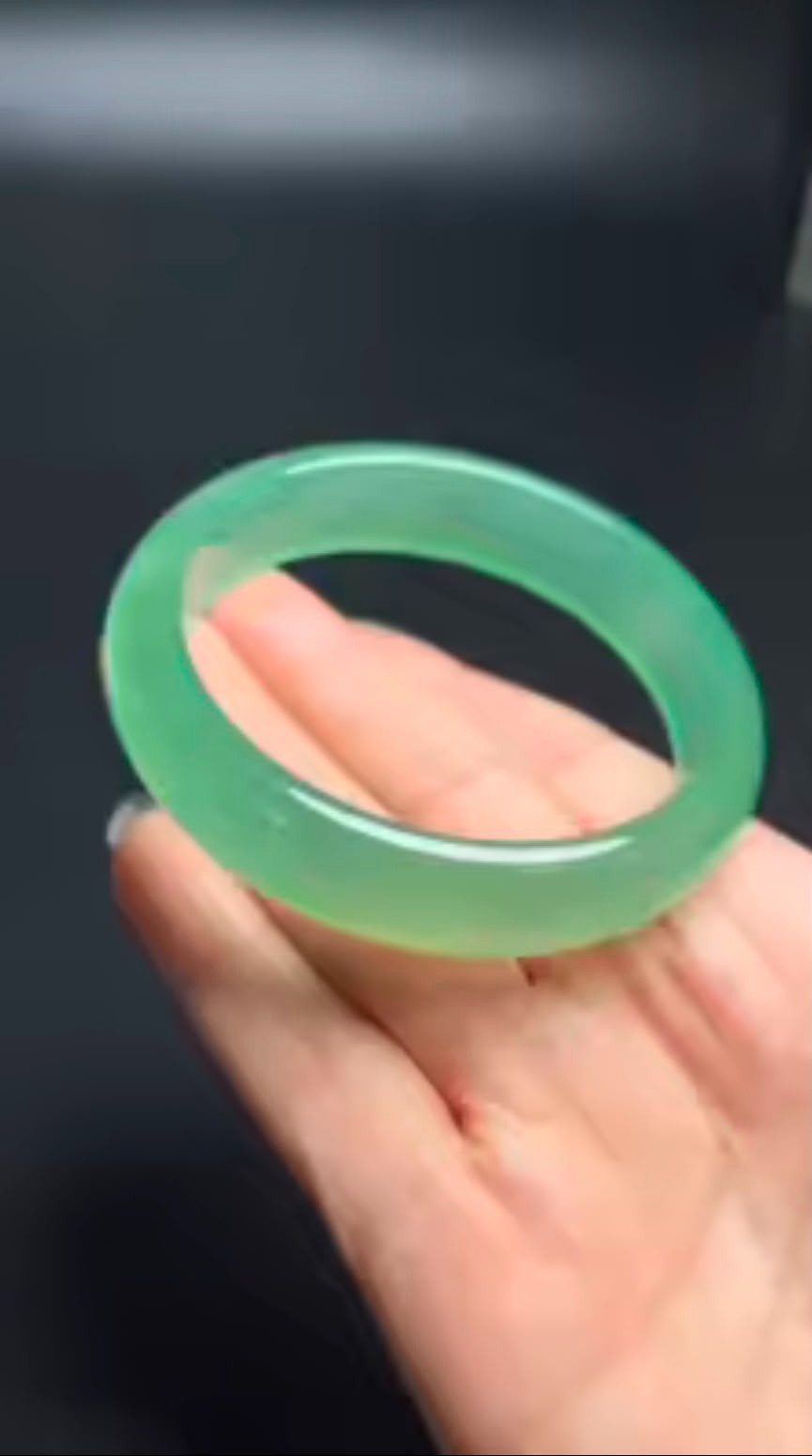 Natural Grade AAA Rare Icy Green Burmese Jadeite Jade Bangle Bracelet 54-64mm