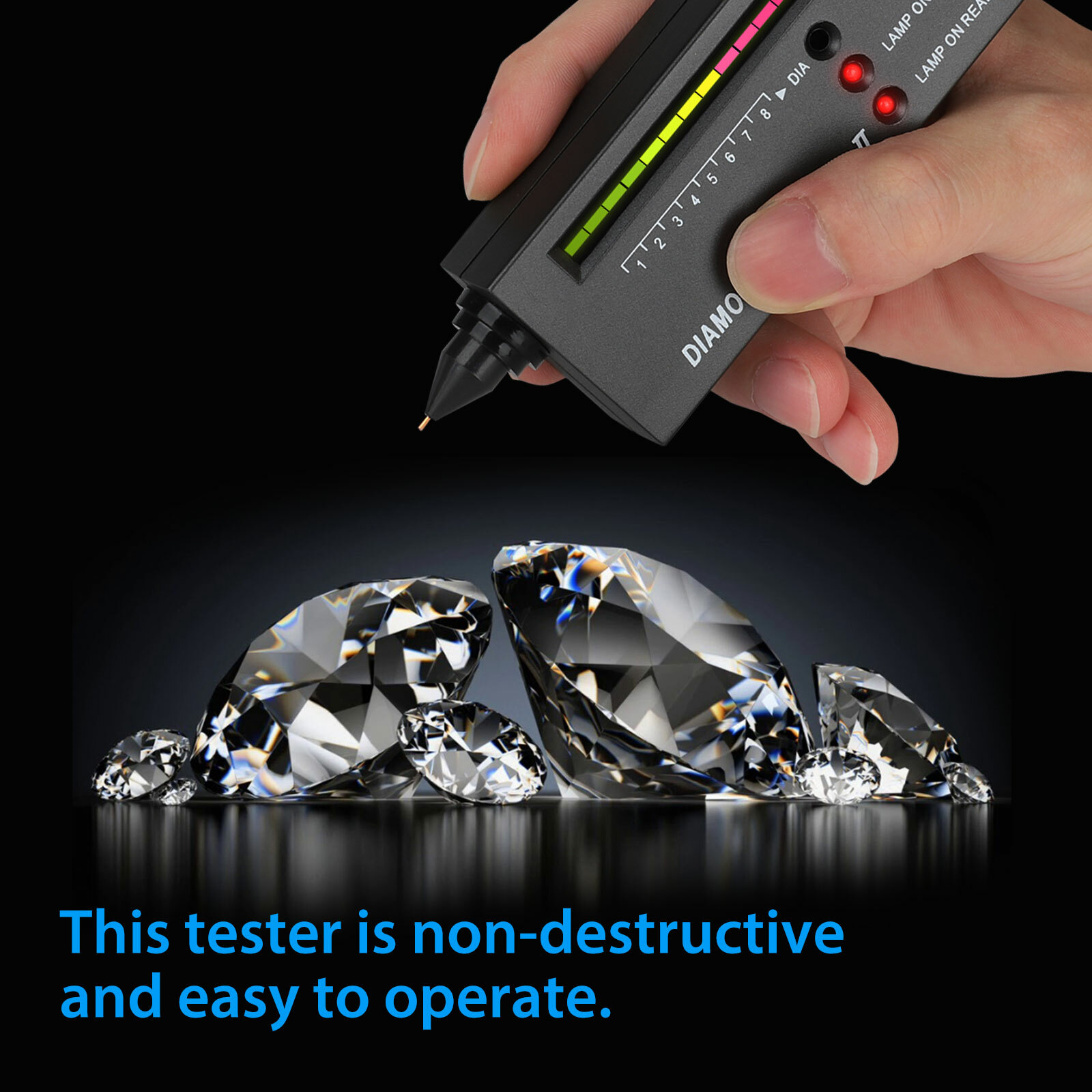 Portable Diamond Gem Tester Selector with Case Gemstone Platform Jeweler Tool