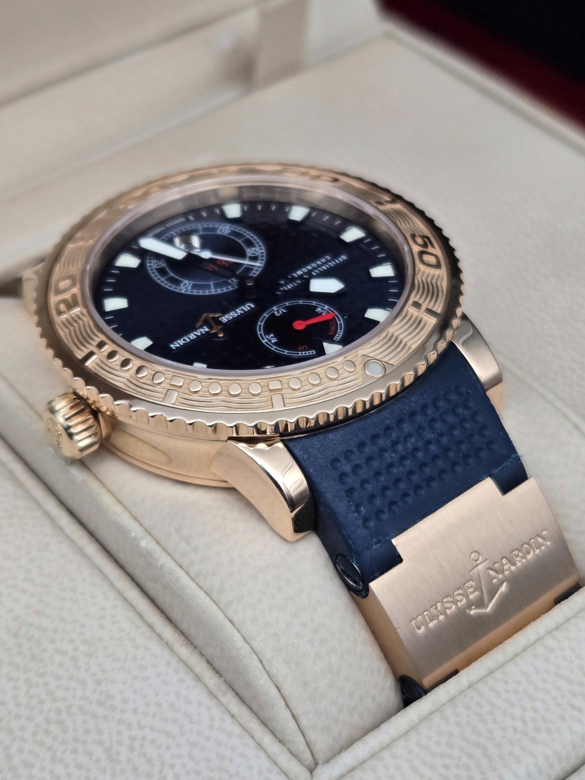 VERY RARE Ulysse Nardin Maxi Marine 266-51 Gold 41mm Limited Edition of 350