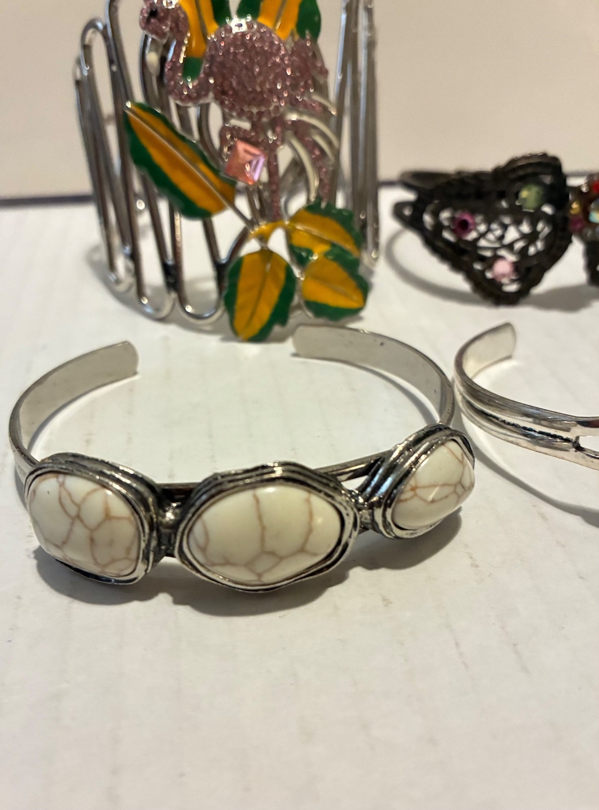6 Fashion Cuff Bracelet Silver Tone