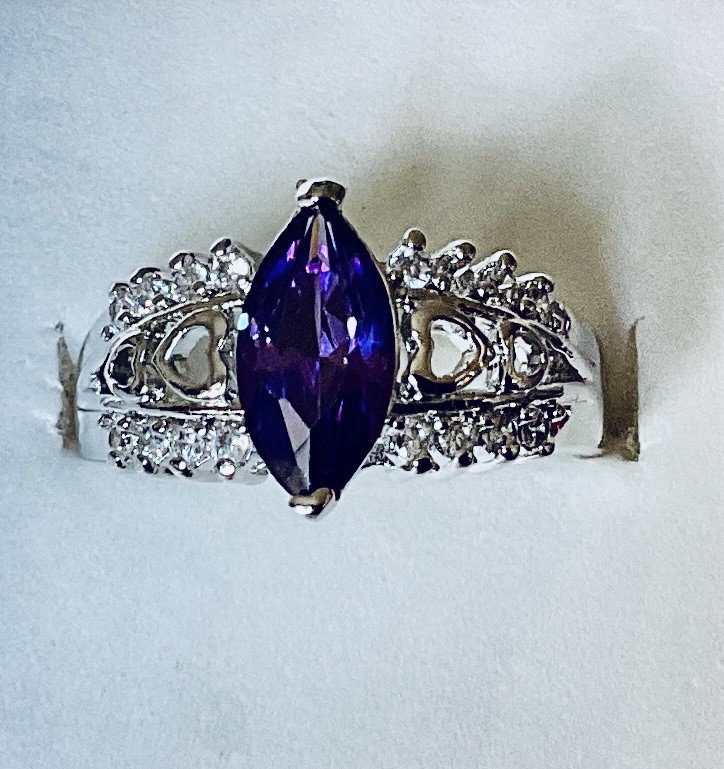 AMETHYST RING – 10X5mm Or 1.0ctw – Marquise Cut – Silver Setting!!!