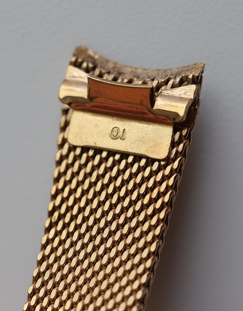 Rare Original Omega Mesh Bracelet 11.7mm Yellow Gold Plated N.O.S Vintage