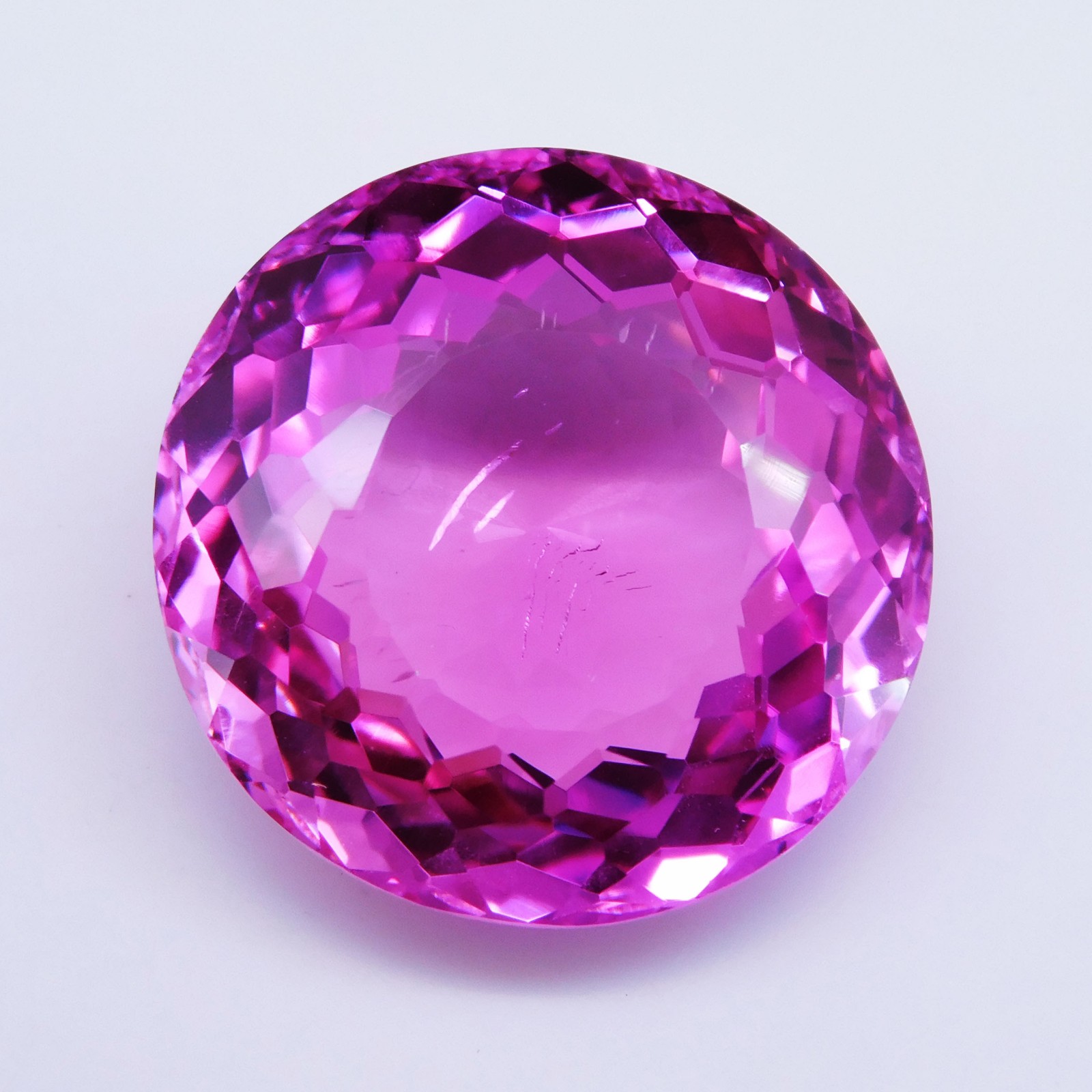Certified 40.55 Ct Natural Pink Sapphire Round Cut Loose Gemstone Brilliant