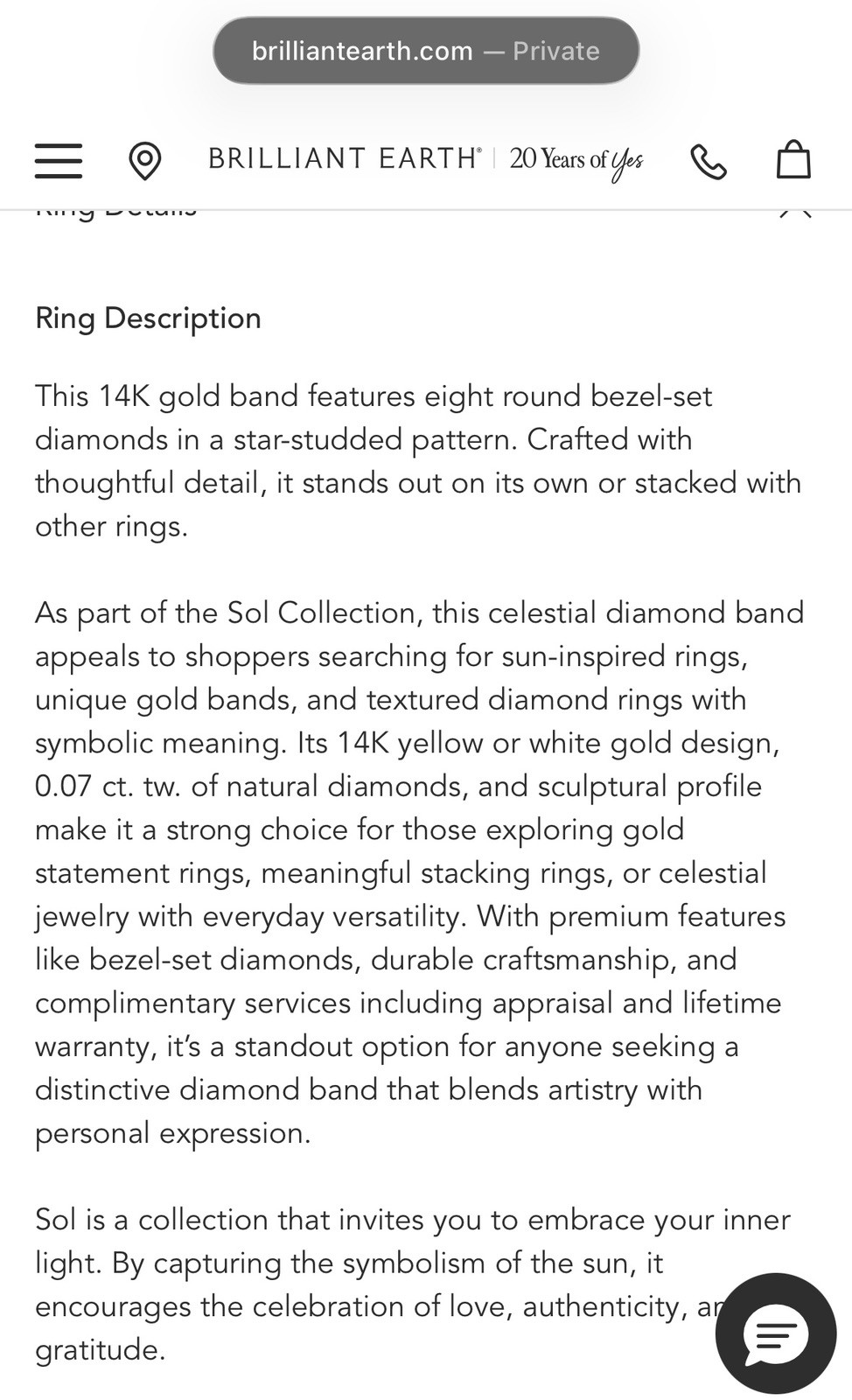 Brilliant Earth Sol Starburst Ring — White Gold