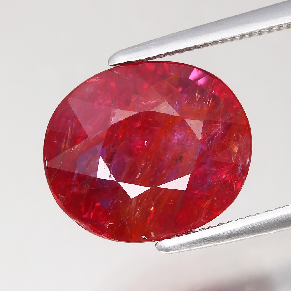 5.03ct Oval 10.9×9.3mm Natural Unheated Purplish Red Ruby Mozambique, Africa✨