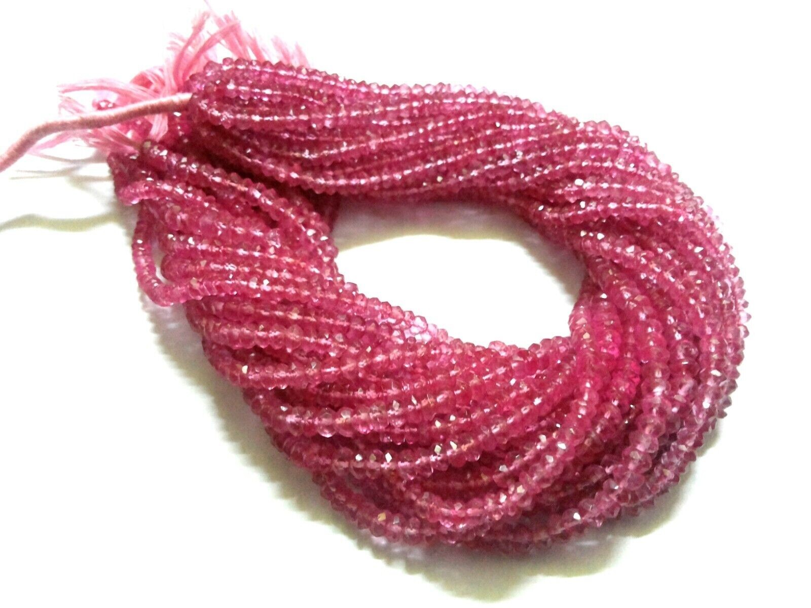 Pink Topaz Rondelle Faceted 4.5-5mm Topaz Loose Beads 13″inch 1 Strand AG
