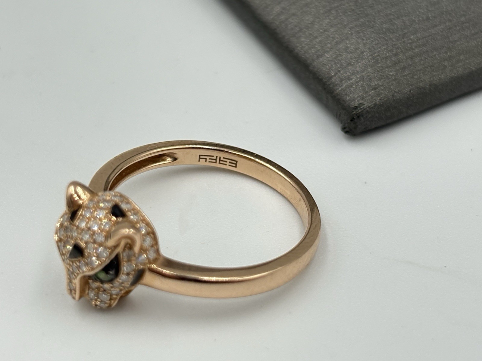 EFFY 14k Rose Gold Diamond Panther Ring