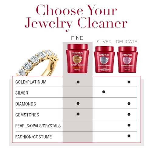 CONNOISSEURS Premium Edition Jewelry Cleaner, Value Size 9.6oz – Pick from Fine,