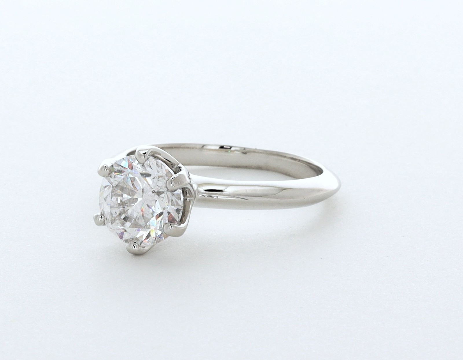 Solitaire Engagement Ring Platinum Classic 2.24 CT Round Lab-Grown Diamond D VS2