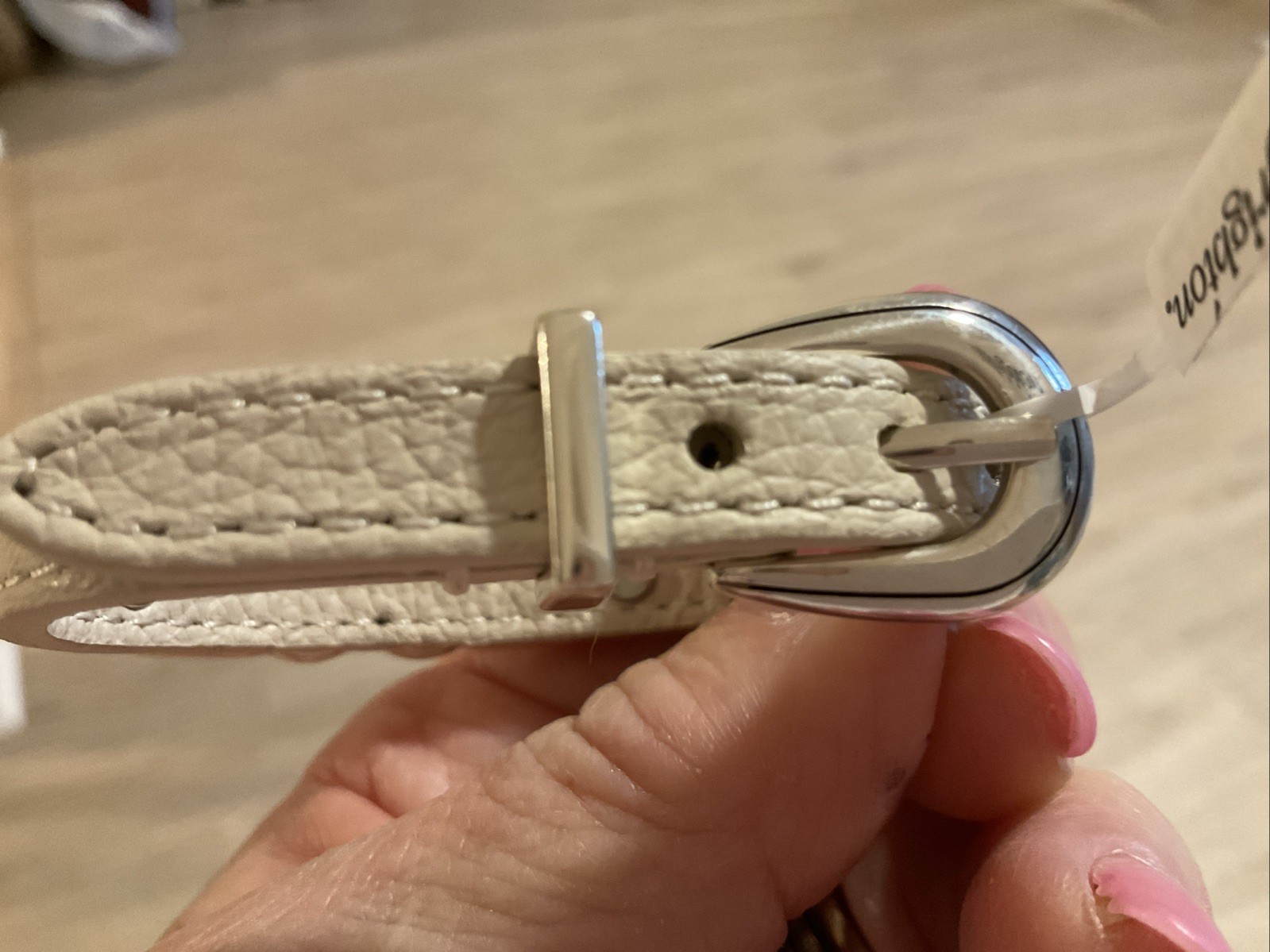 FOREVER LOVE! NWT BRIGHTON INTERLOK LEATHER BANDIT BRACELET SHOE WHITE MSRP:$62