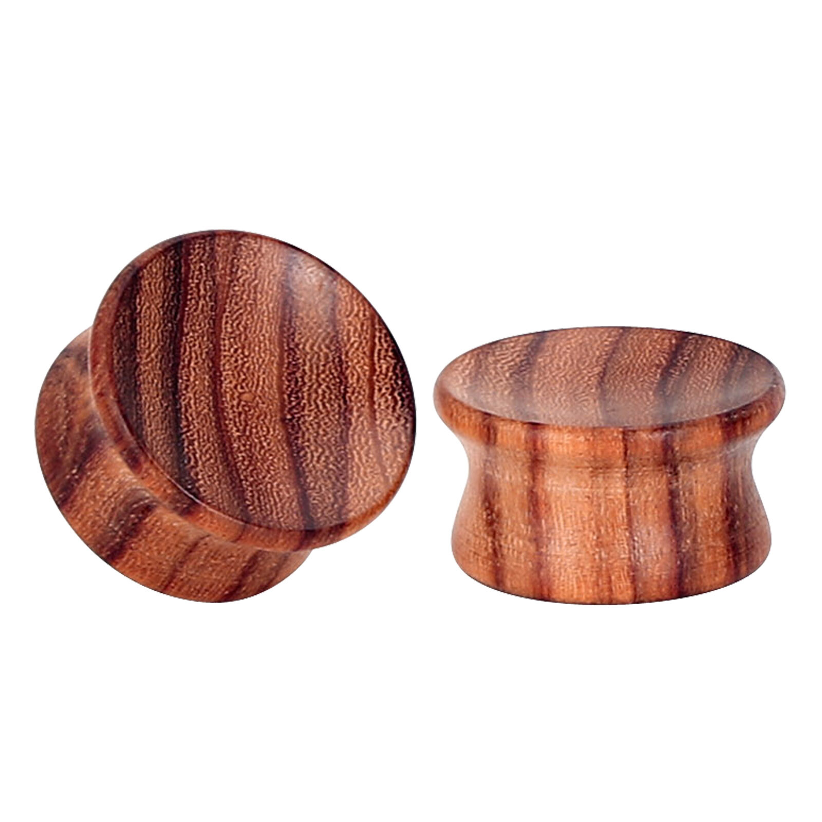2PCS Saddle Concave Ear Plugs-Organic Wood Ear Gauges Expander Tunnels Piercing