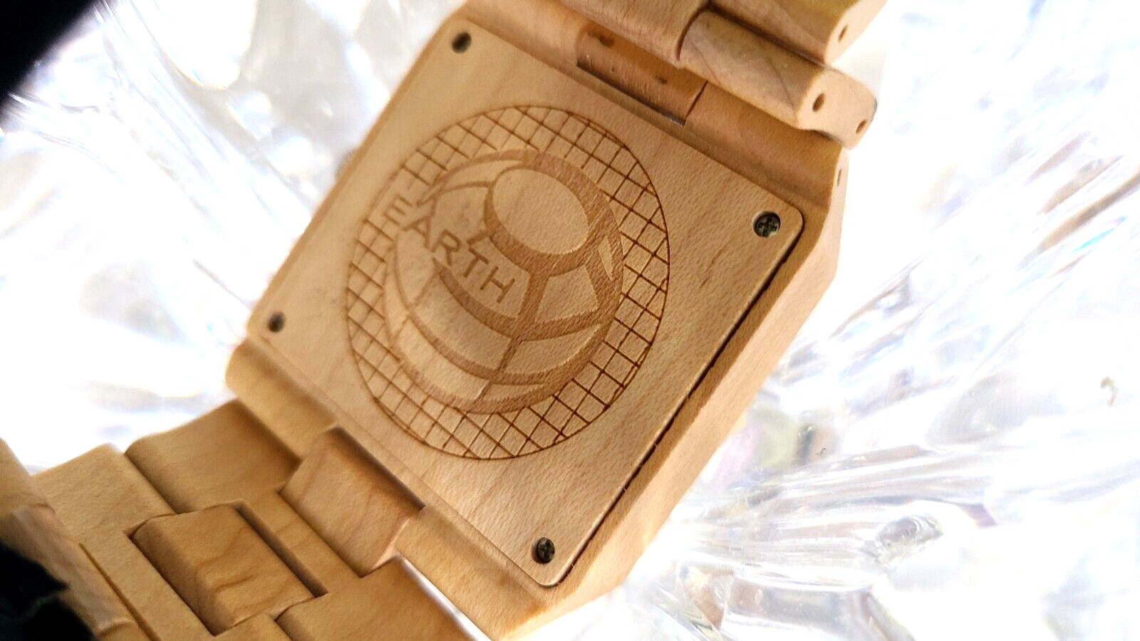 EARTH WOOD GOODS Heartwood Men’s Eco-Friendly WOOD WATCH Mosaic Dial 9″