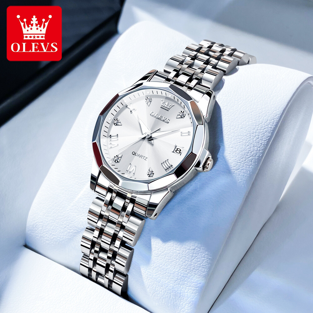 OLEVS Women Quartz Watch Date Display Luminous Waterproof Wristwatch