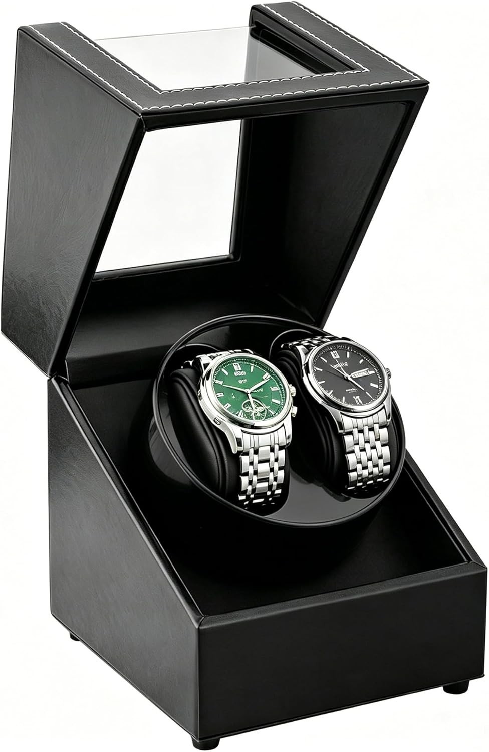 Elegant Double Watch Winder with Soft Lining & USB Power – For Automatic Watches
