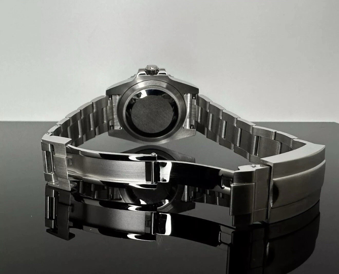 Custom 40mm Black GMT Style Mod Watch Oyster Band w/ NH34 Automatic