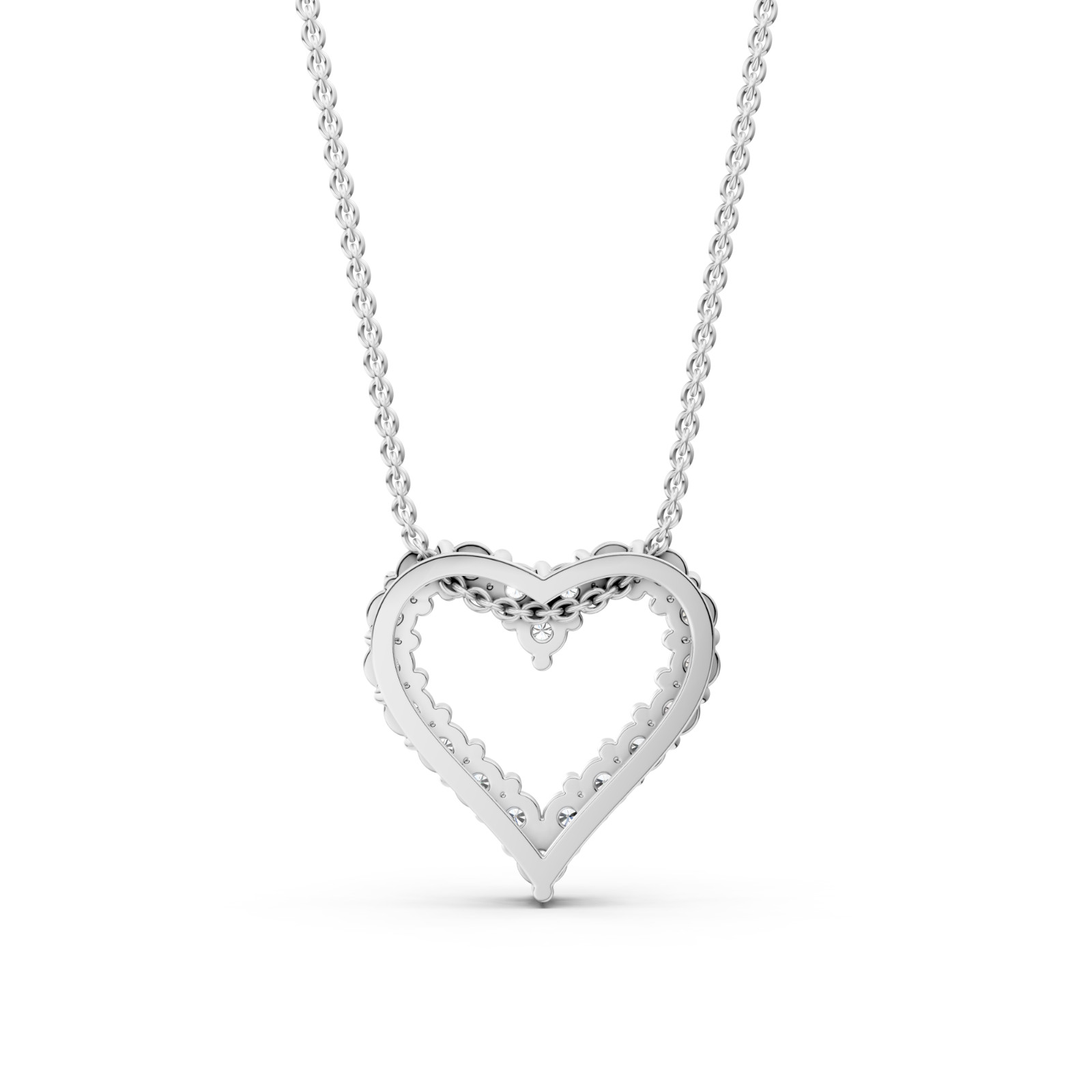 0.70Ct Round Lab Grown Diamond Heart Shape Pendant Necklace 925 Silver for Women