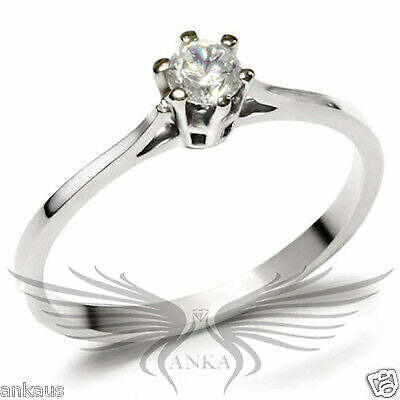Brilliant 0.2Ct Round Cubic Zircon CZ AAA Engagement Ring 5 6 7 8 9 10 Tk026