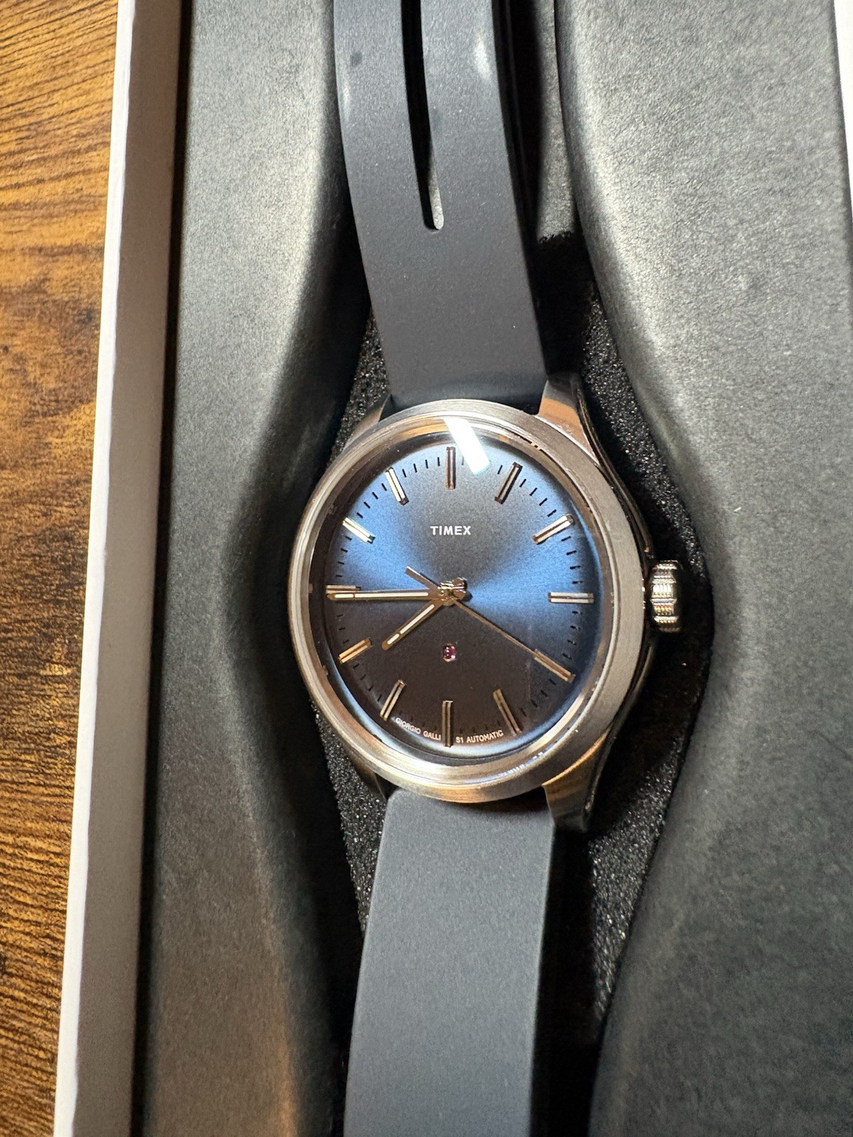 Timex Giorgio Galli S1 Automatic 38mm Atlantic Blue Sunburst Dial Mint Complete