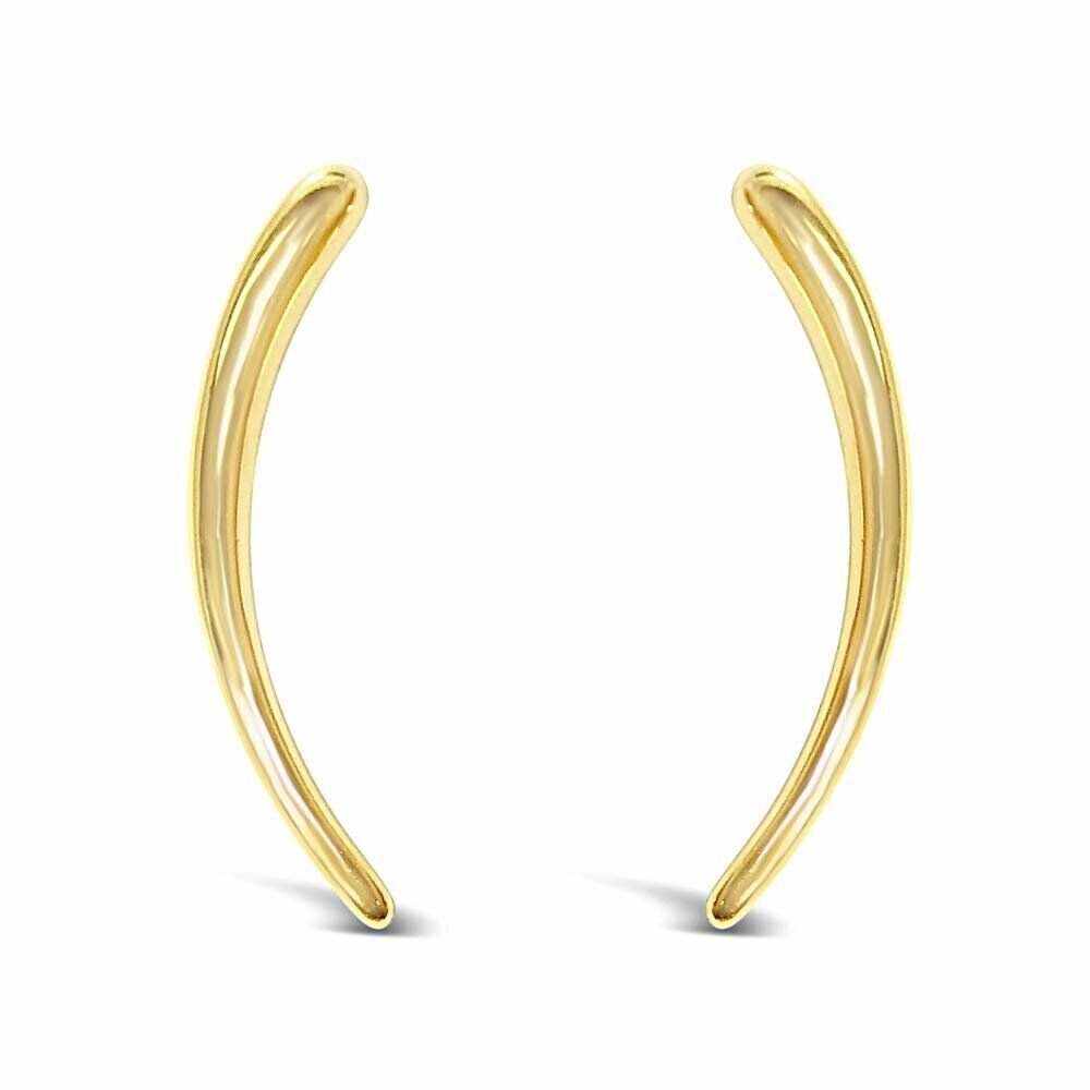 925 Sterling Silver Ear Crawler Cuff Earrings – Ear Climber Jacket Studs in…