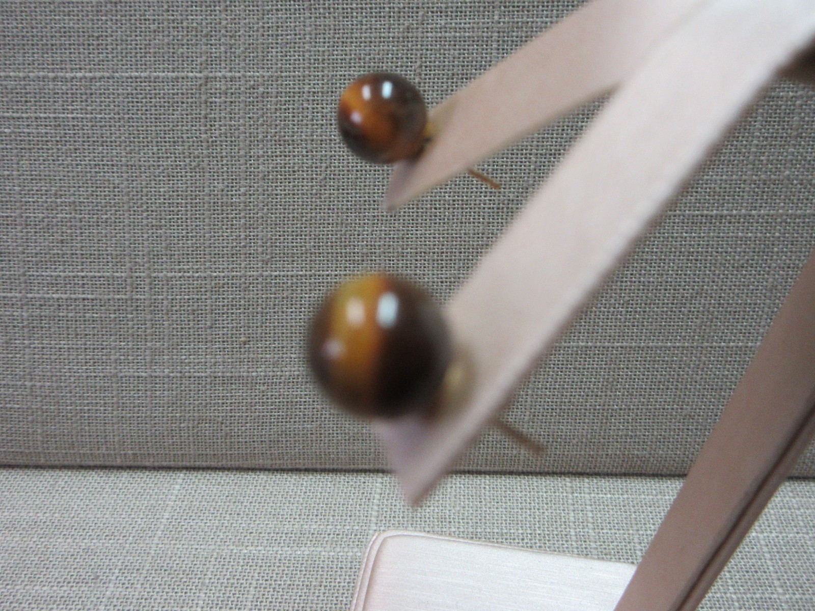 14k Solid Yellow Gold 9mm Tiger Eye Ball Stud Earrings 2.4 Grams