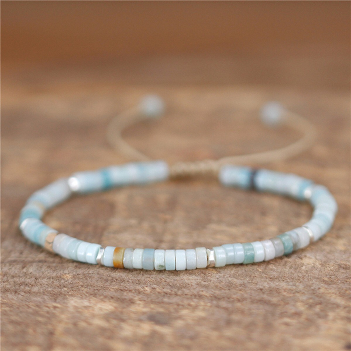 4mm Beads Natural Amazonite Crystal Gemstone Dainty Bracelet Healing Energy Gift