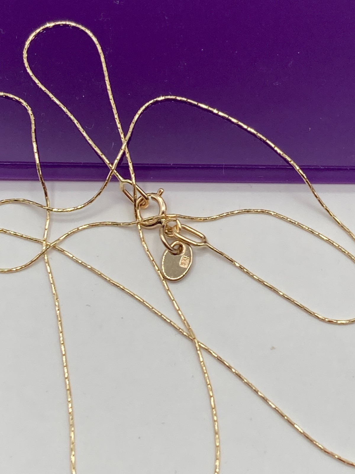 solid 10k gold thin snake chain 0.8mm necklace