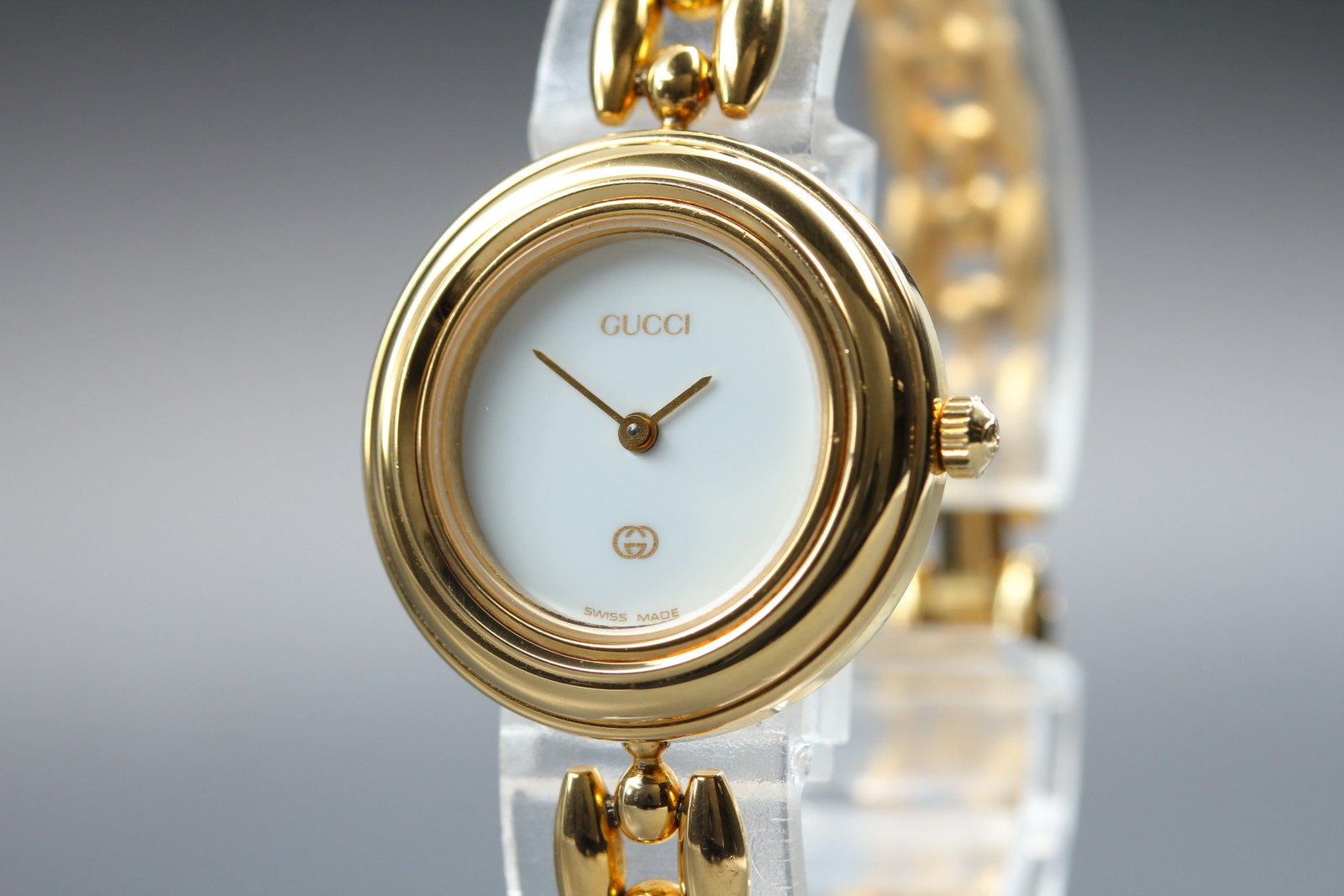 GUCCI Change Bezel 1100L 6 Colors 26mm Gold Quartz Women’s Watch w/Box Paper