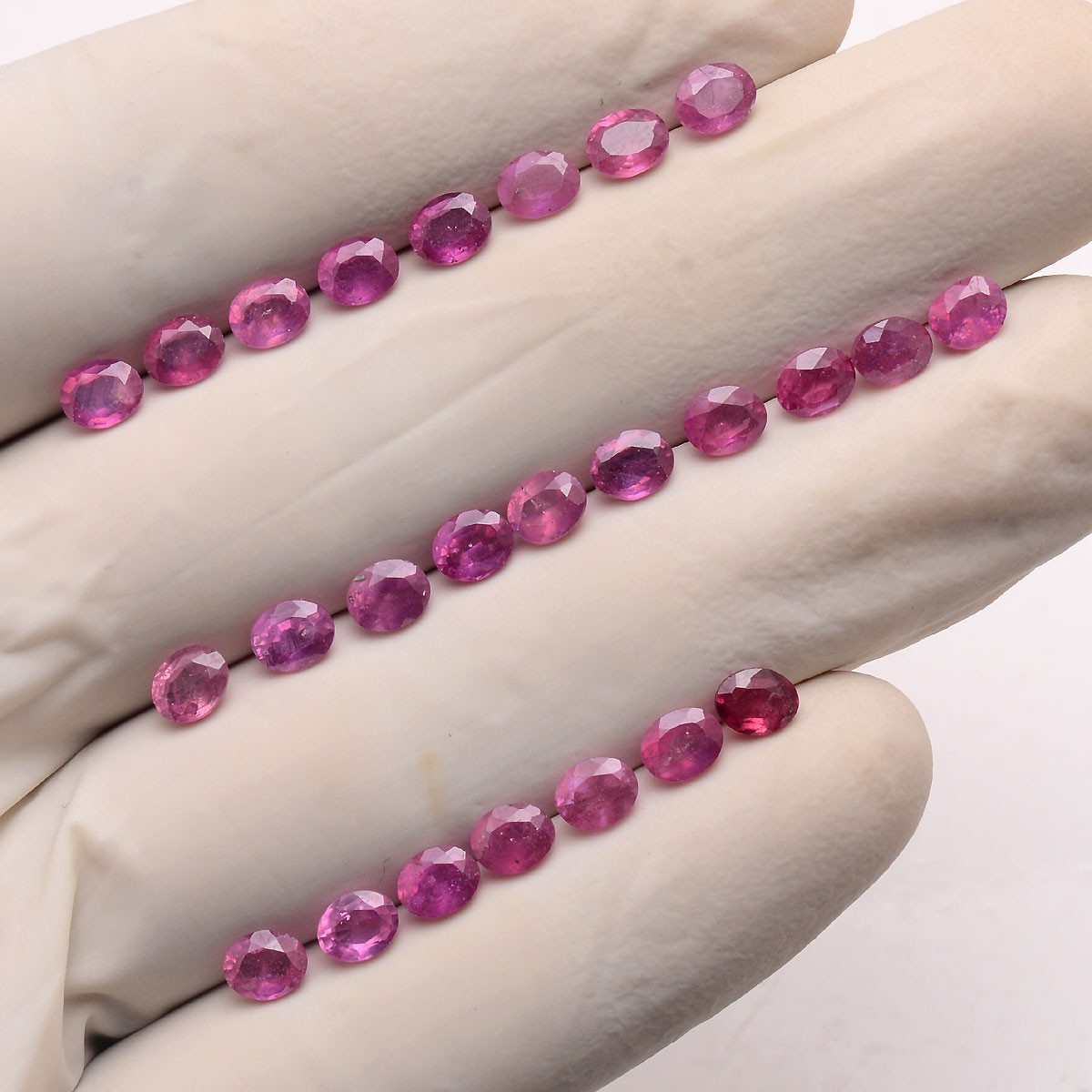 Royal Red~ Lot 23 Pcs Natural Ruby Mozambique 5mmx4mm Oval Cut Loose Gemstones
