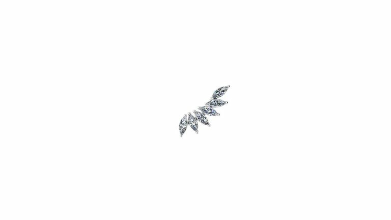 1.7ct Marquise Cut Lab-Created Moissanite Wing Design Stud Earrings Gold Plated