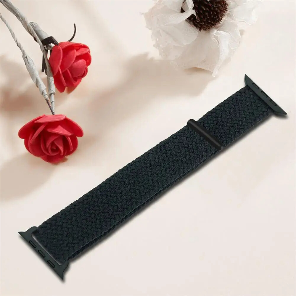 Braided Solo Loop For Apple watch Band 45/40/44/41/42/38/49mm Elastic Bracelet