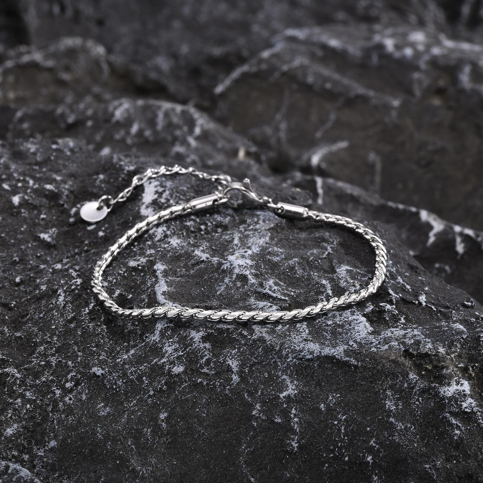 18-23CM Silver Chain Bracelets 2.5mm Women’s Engagement Jewelry Stainless Steel